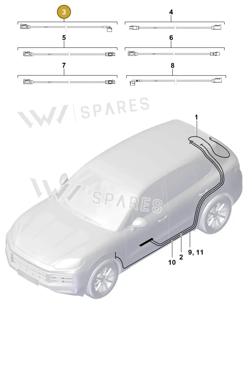 9Y3035550BT Porsche Aerial Connection Line