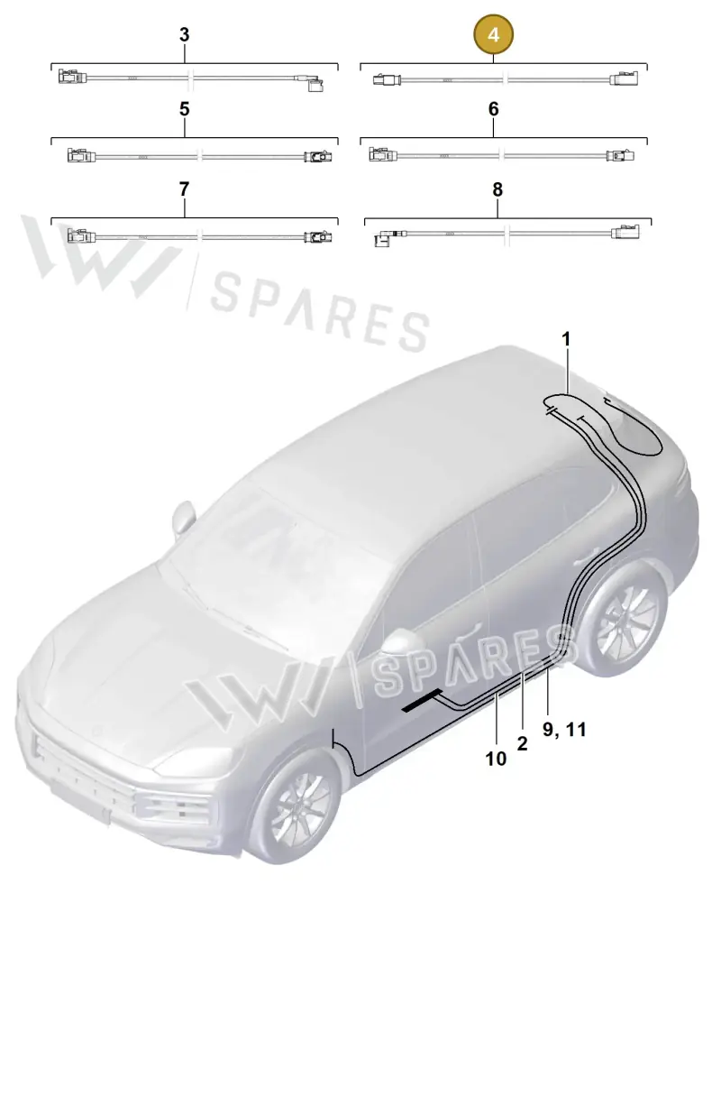 9Y3035550CA Porsche Aerial Connection Line