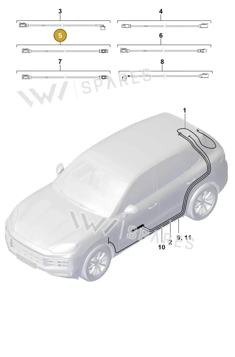 9Y3035550CB Porsche Aerial Connection Line
