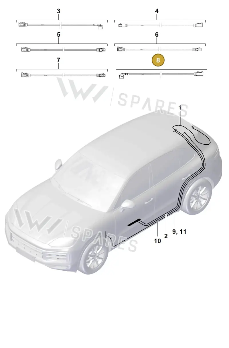 9Y3035550CE Porsche Aerial Connection Line