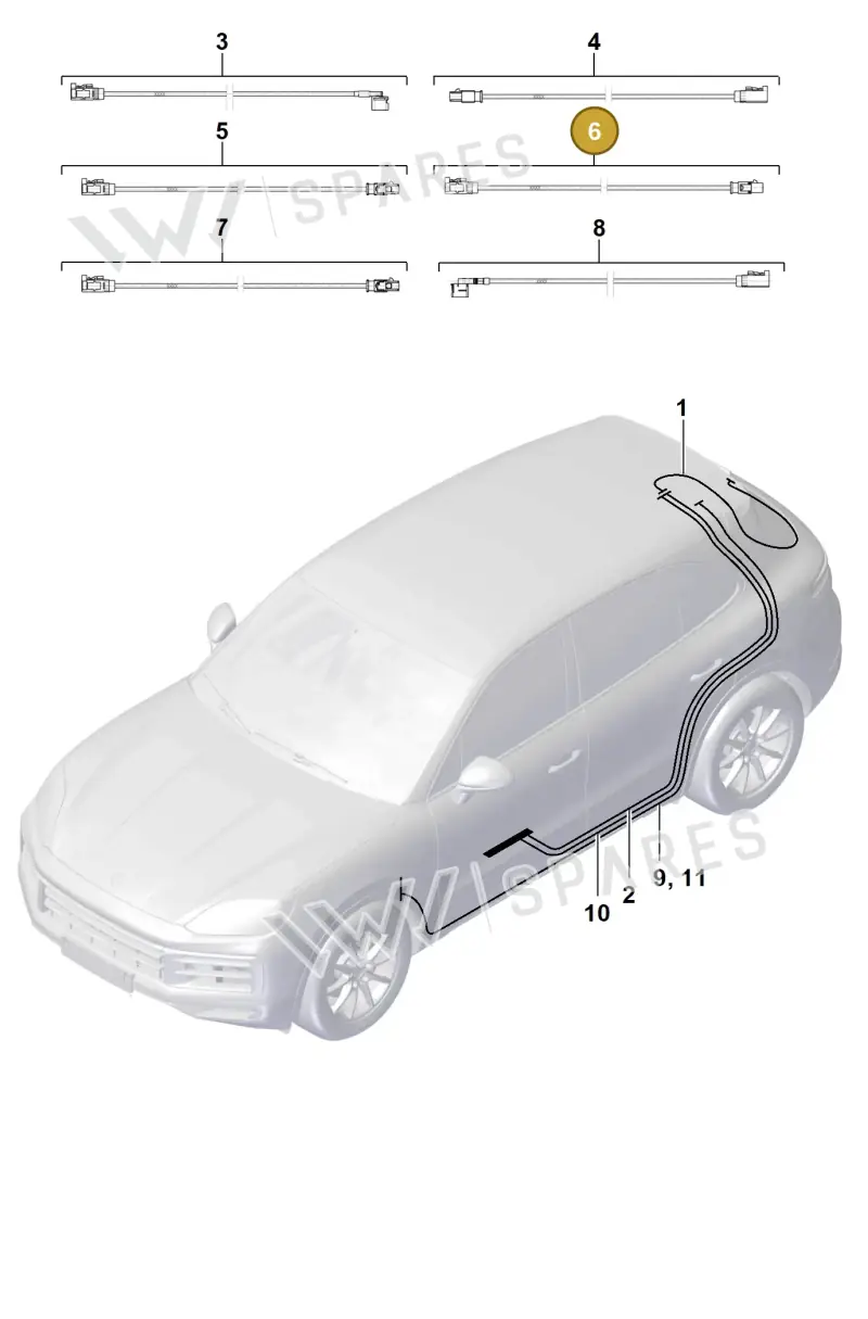 9Y3035550CL Porsche Aerial Connection Line