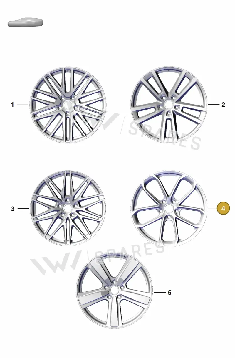 9Y3601025BAII9 Porsche Alloy Wheel (II9)