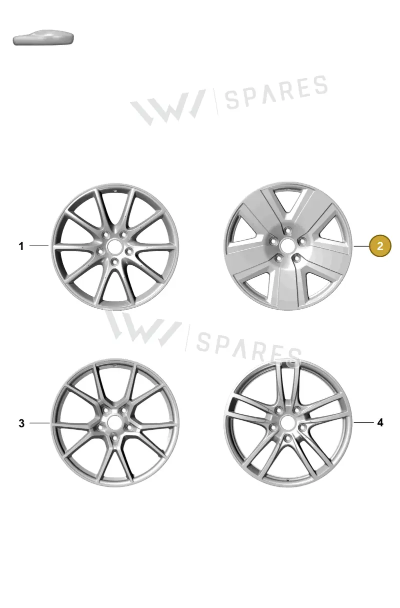 9Y3601025BLQO1 Porsche Alloy Wheel (Black Turned Aluminium QO1)