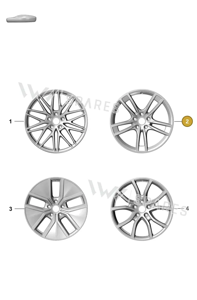 9Y3601025BTQU0 Porsche Alloy Wheel (Titanium Dark/Burnished QU0)