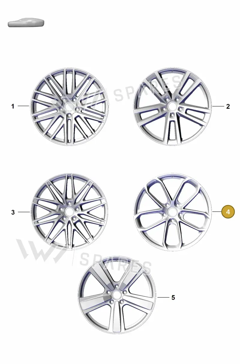 9Y3601025CCDB0 Porsche Alloy Wheel (DB0)