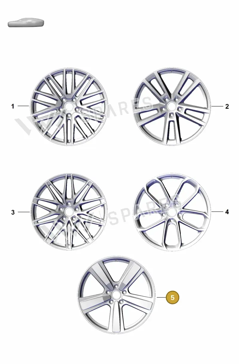 9Y3601025CEJE1 Porsche Alloy Wheel (Matt Black JE1)