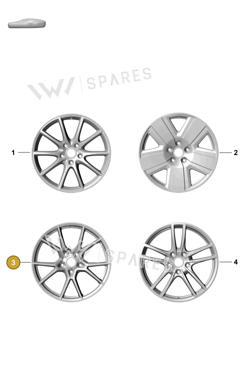 9Y3601025CFOU9 Porsche Alloy Wheel (Vesuvius-Grey OU9)