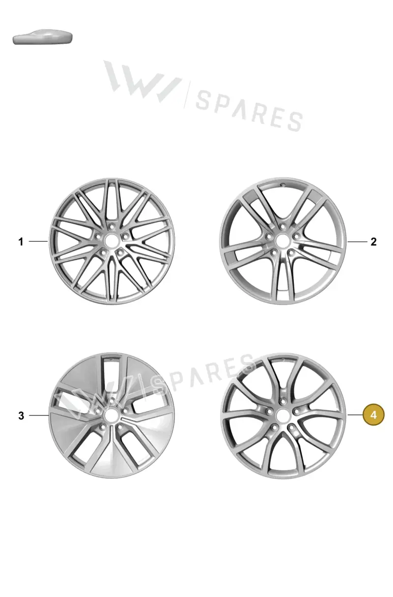 9Y3601025CRJE1 Porsche Alloy Wheel (Matt Black JE1)
