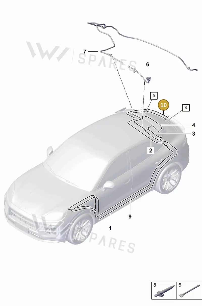 9Y3827861 Porsche Hose Line for Washer Water
