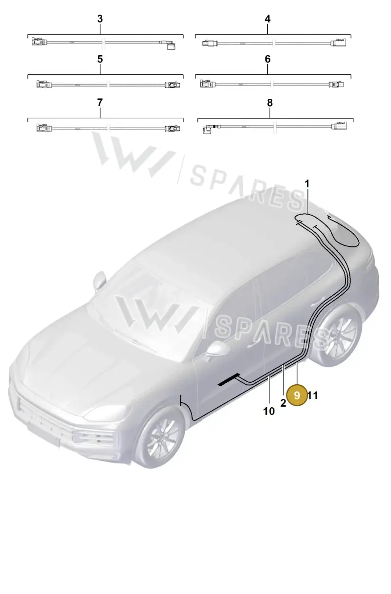 9Y3971298D Porsche Aerial Connection Line