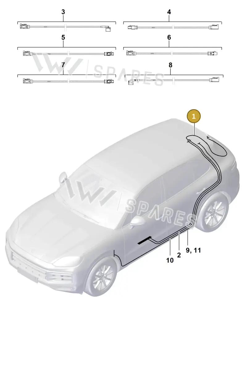 9Y3974287B Porsche Aerial Connection Line