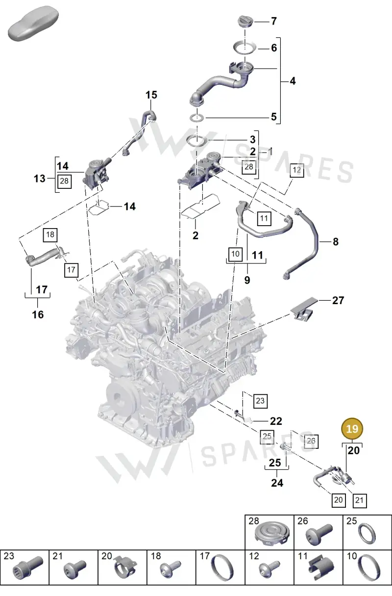 PAB103217A Porsche Breather Line