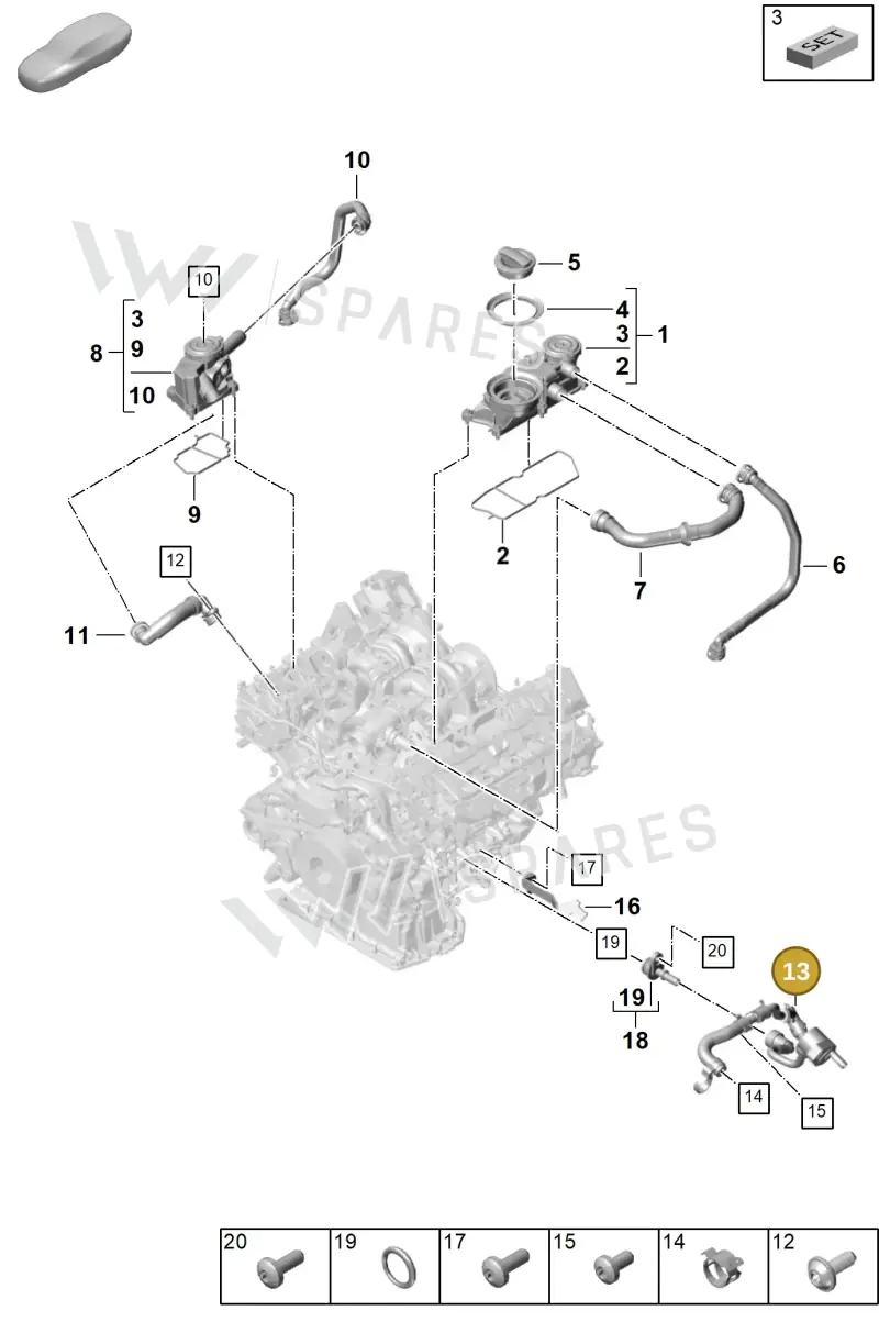 PAB103217 Porsche Breather Line
