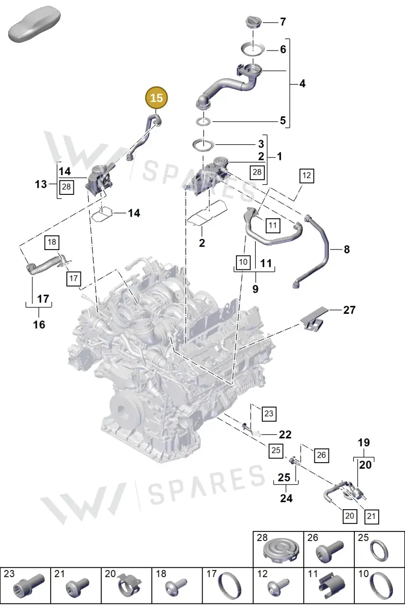 PAB103283 Porsche Breather Line