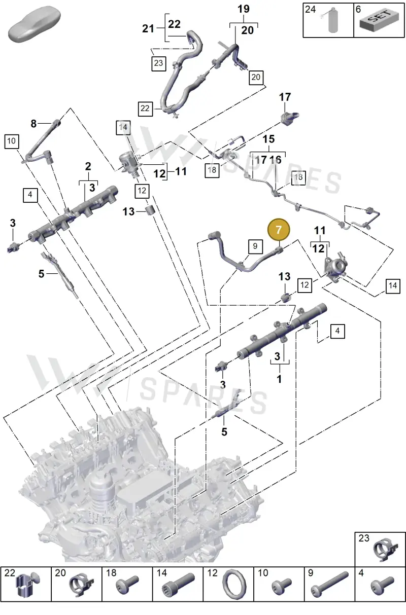 PAB127507B Porsche Fuel Line
