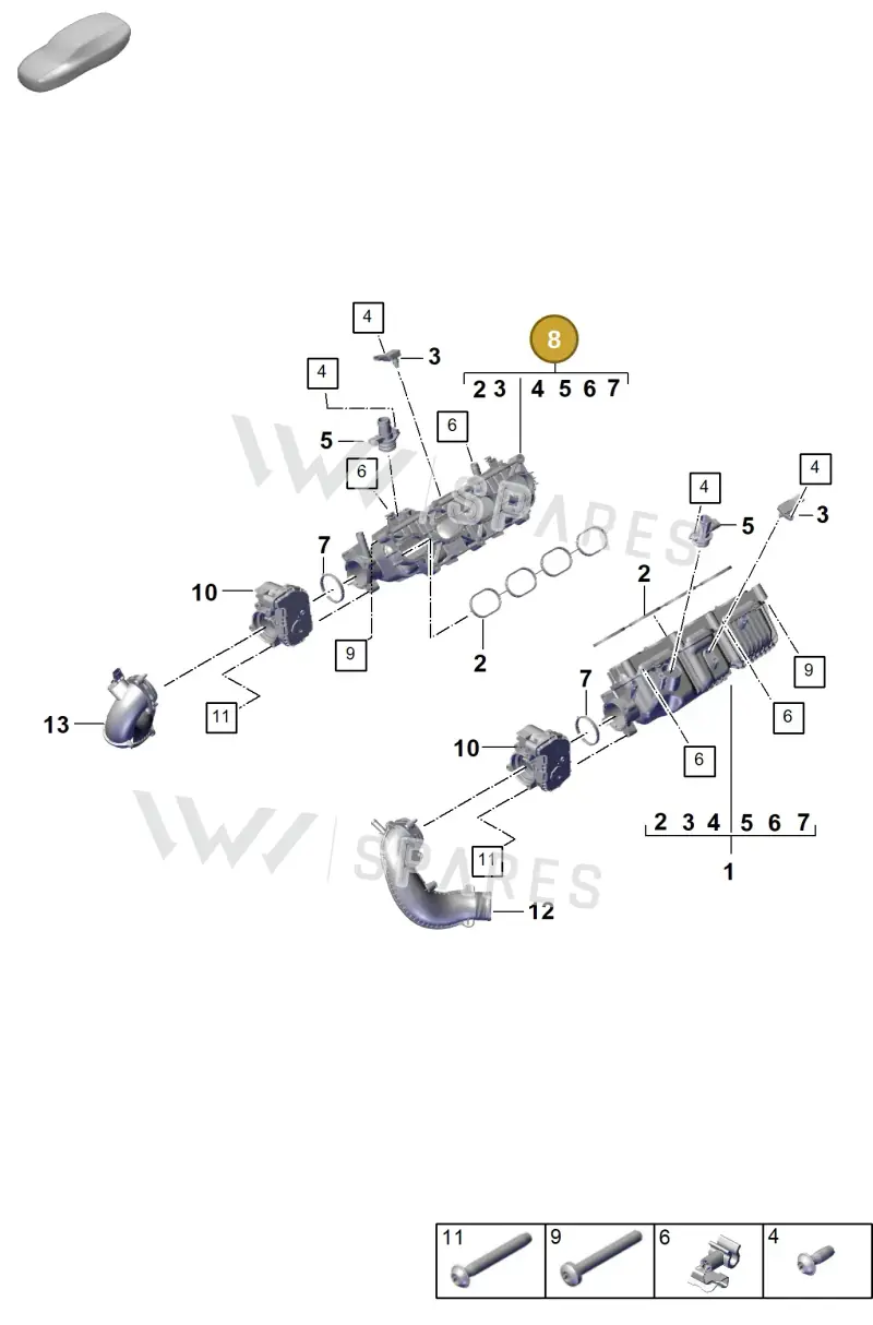 PAB129712D Porsche Intake Manifold