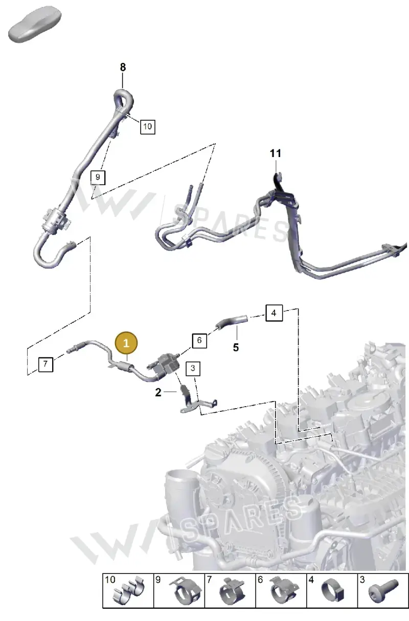 PAB133781 Porsche Connecting Tube with AKF Valve