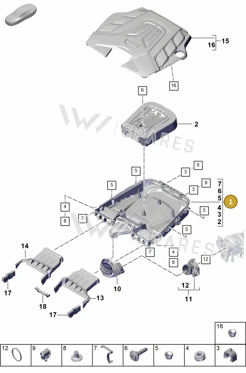PAB133835B Porsche Air Cleaner Lower Part