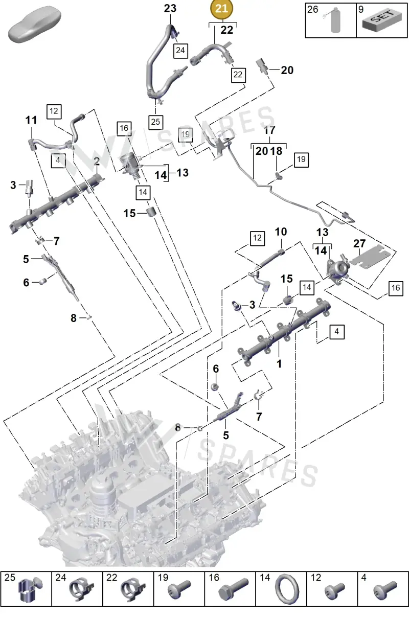 PAB133986 Porsche Fuel Line