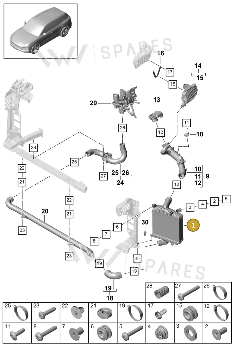 PAB145803D Porsche Charge Air Cooler