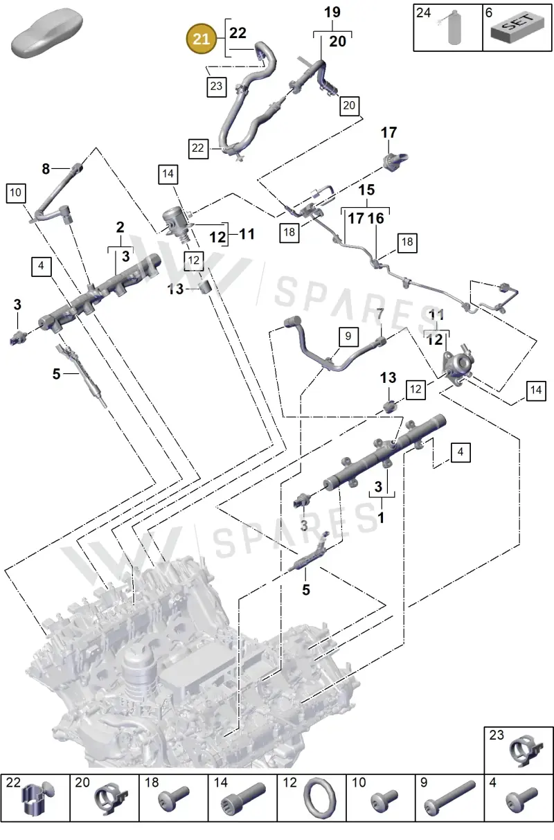 PAB201215D Porsche Fuel Supply Line