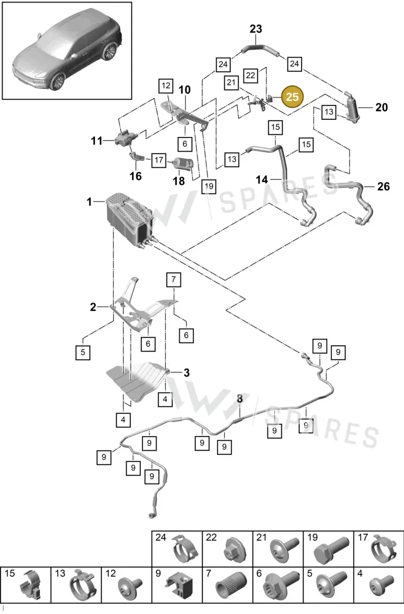 PAB201369A Porsche Bracket