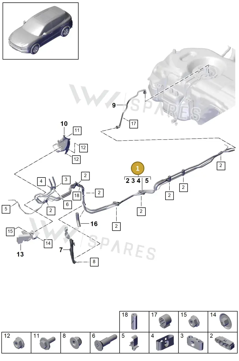PAB20154410 Porsche Fuel Line