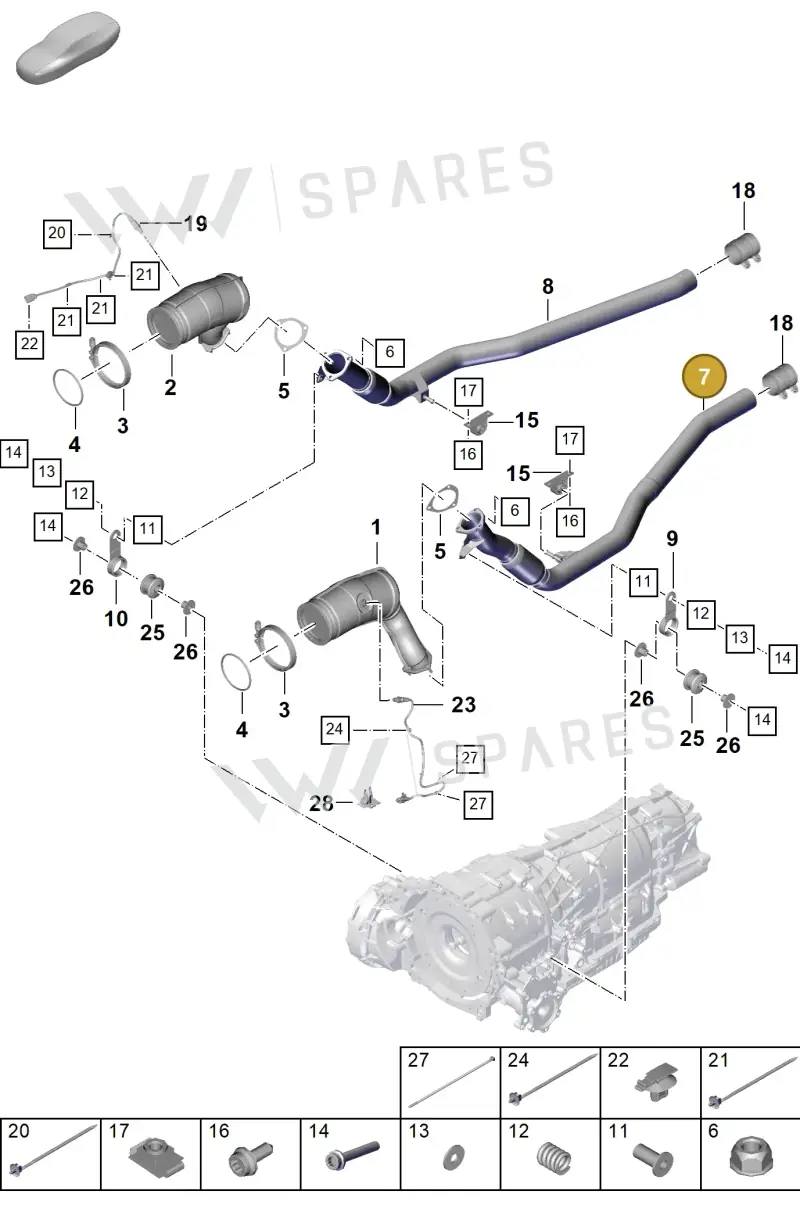 PAB253300J Porsche Exhaust Pipe