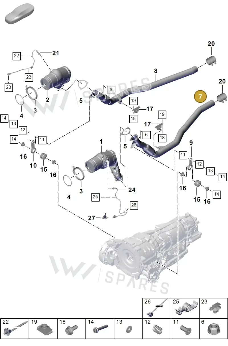 PAB253300K Porsche Exhaust Pipe