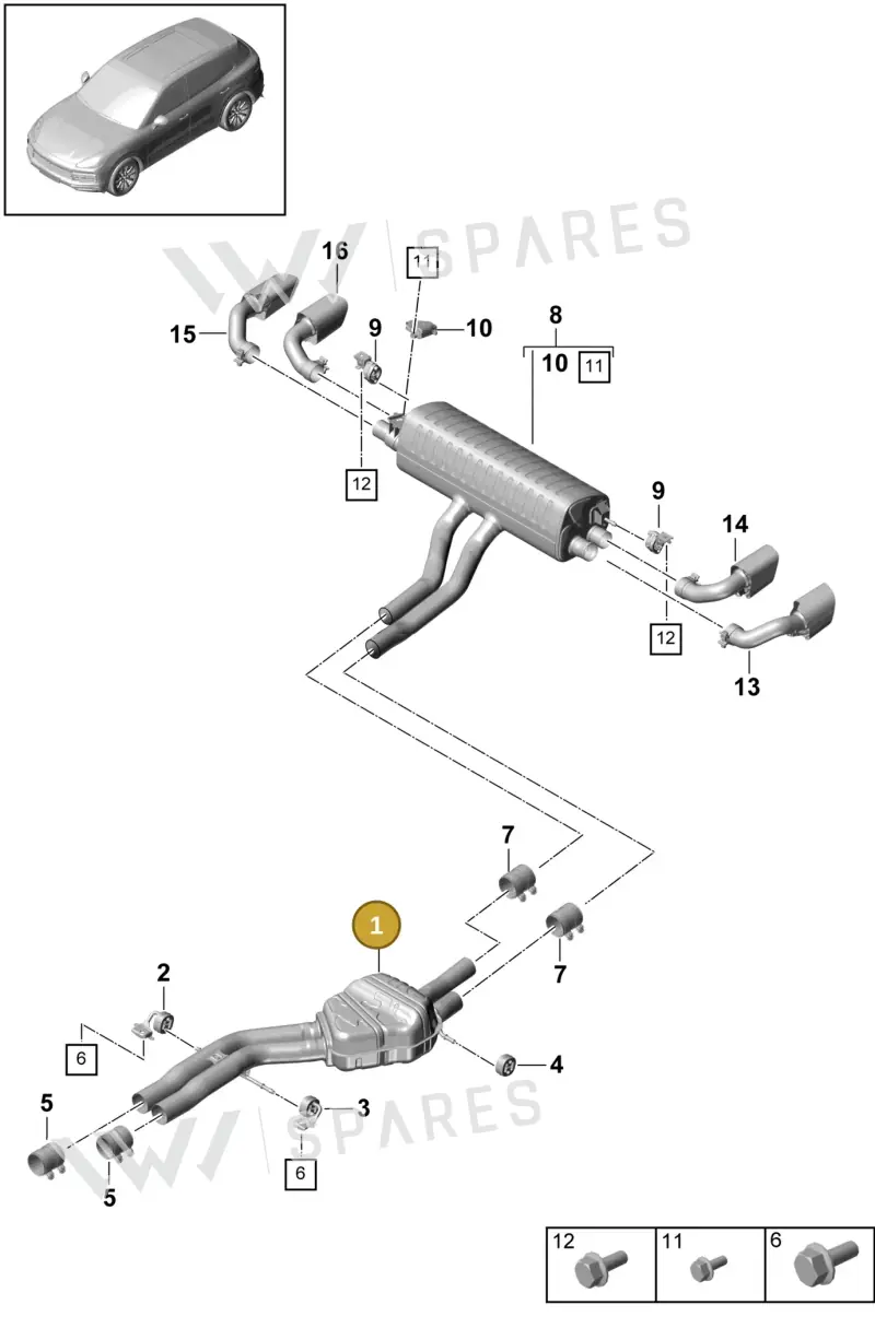 PAB253409C Porsche Front Silencer