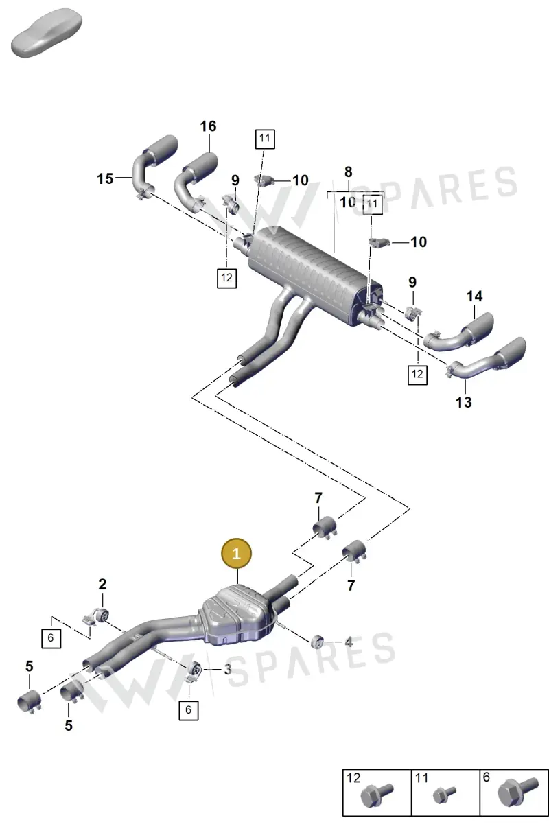 PAB253409D Porsche Front Silencer