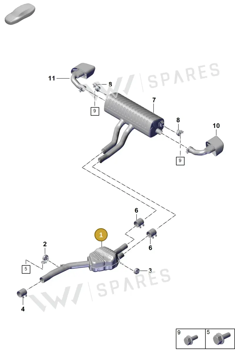 PAB253409E Porsche Front Silencer