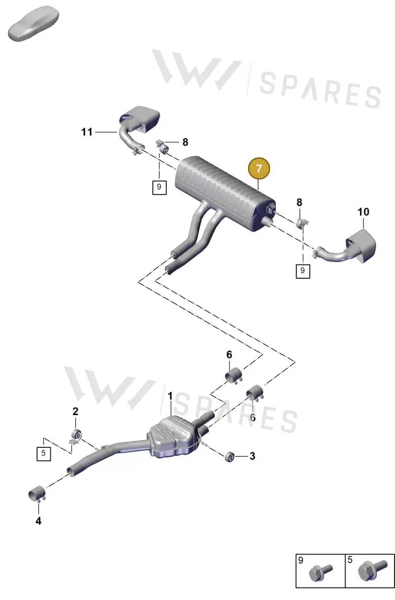 PAB253609B Porsche Rear Silencer