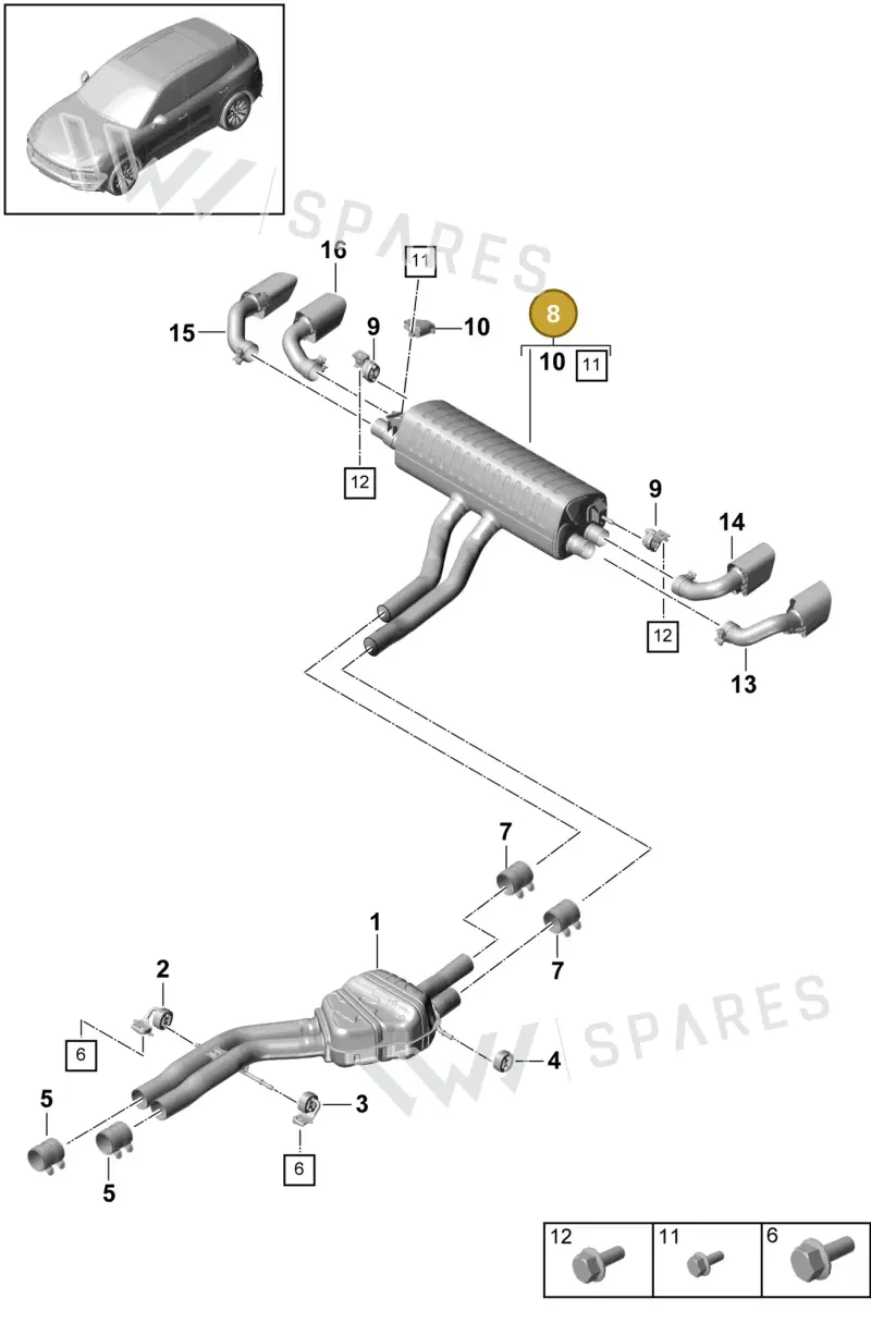 PAB253609C Porsche Rear Silencer