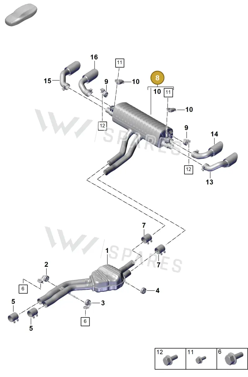 PAB253609D Porsche Rear Silencer