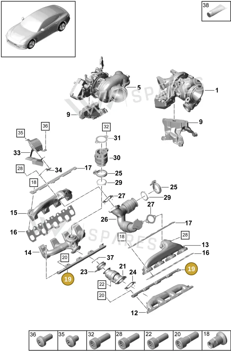 PAB253709 Porsche Angled Bracket
