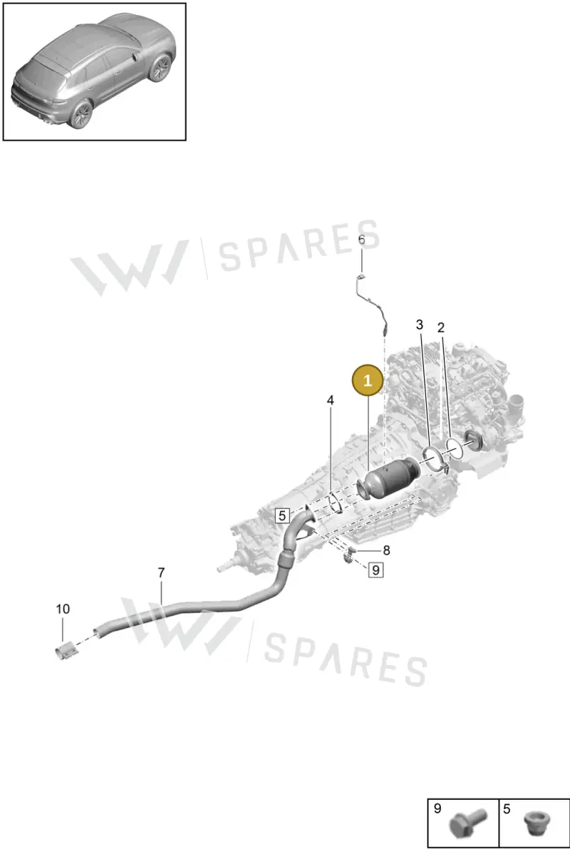 PAB254254X Porsche Catalytic Converter