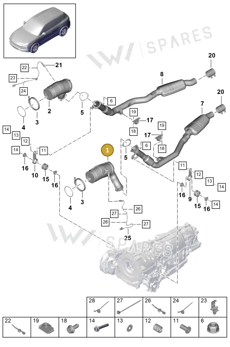 PAB254800B Porsche Exhaust Pipe