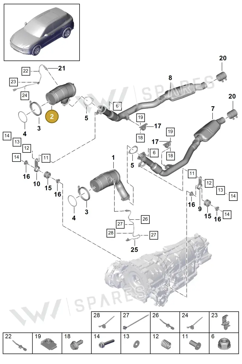 PAB254850A Porsche Exhaust Pipe