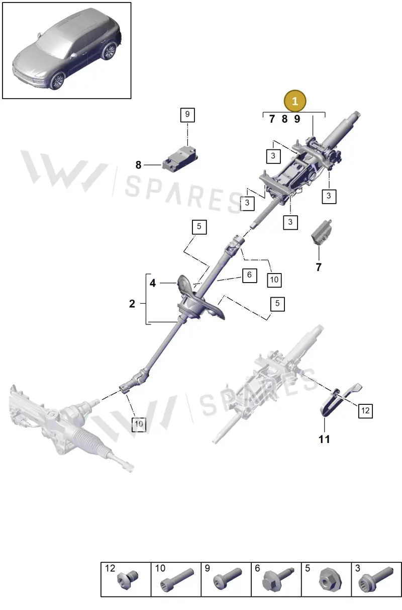 PAB419065C Porsche Steering Column