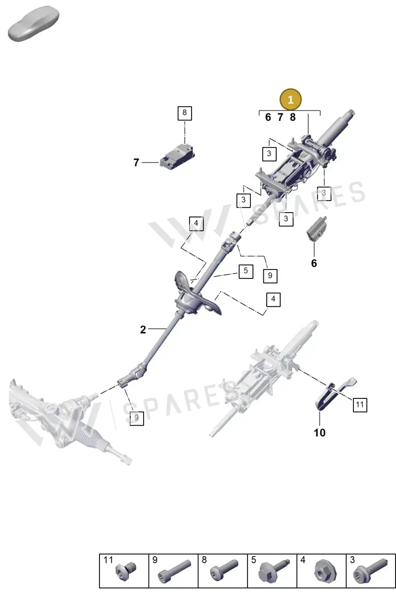 PAB419065D Porsche Steering Column