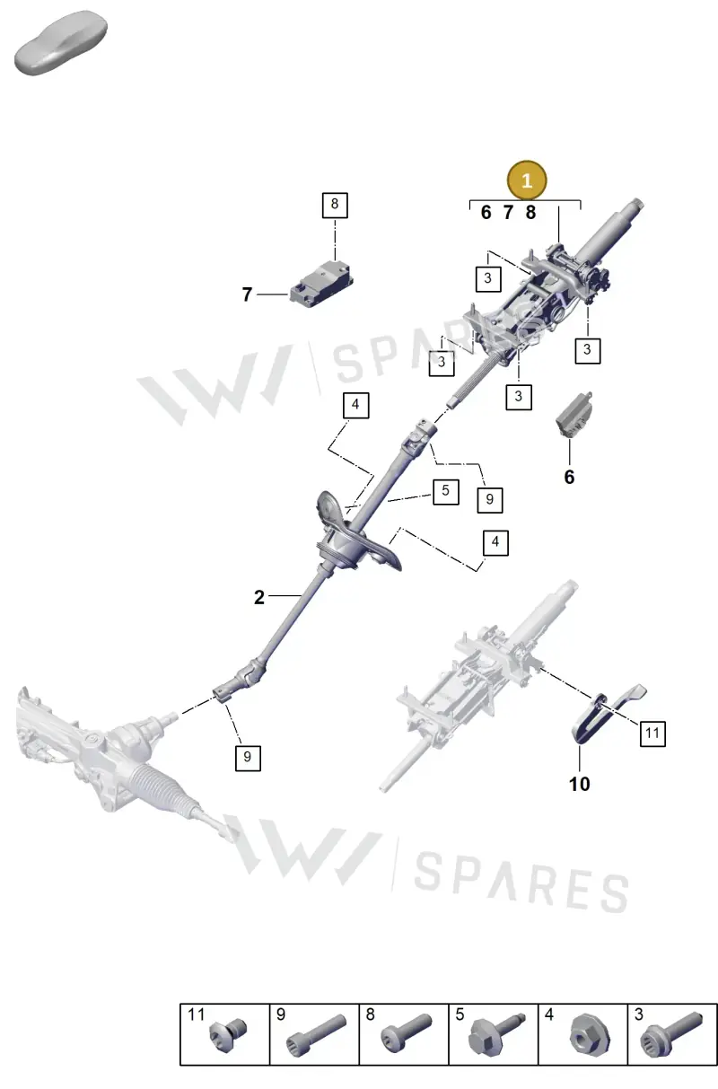 PAB419501B Porsche Steering Column