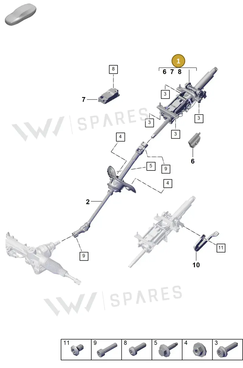 PAB419501C Porsche Steering Column