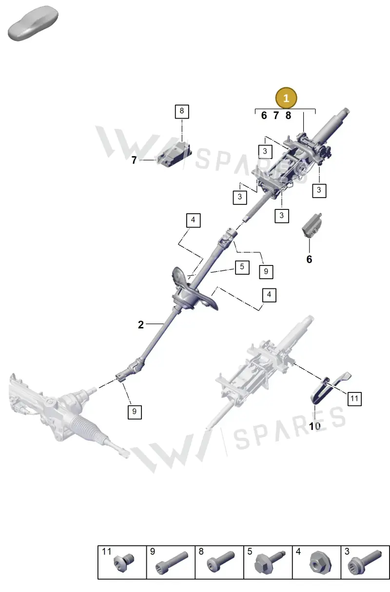 PAB419502J Porsche Steering Column