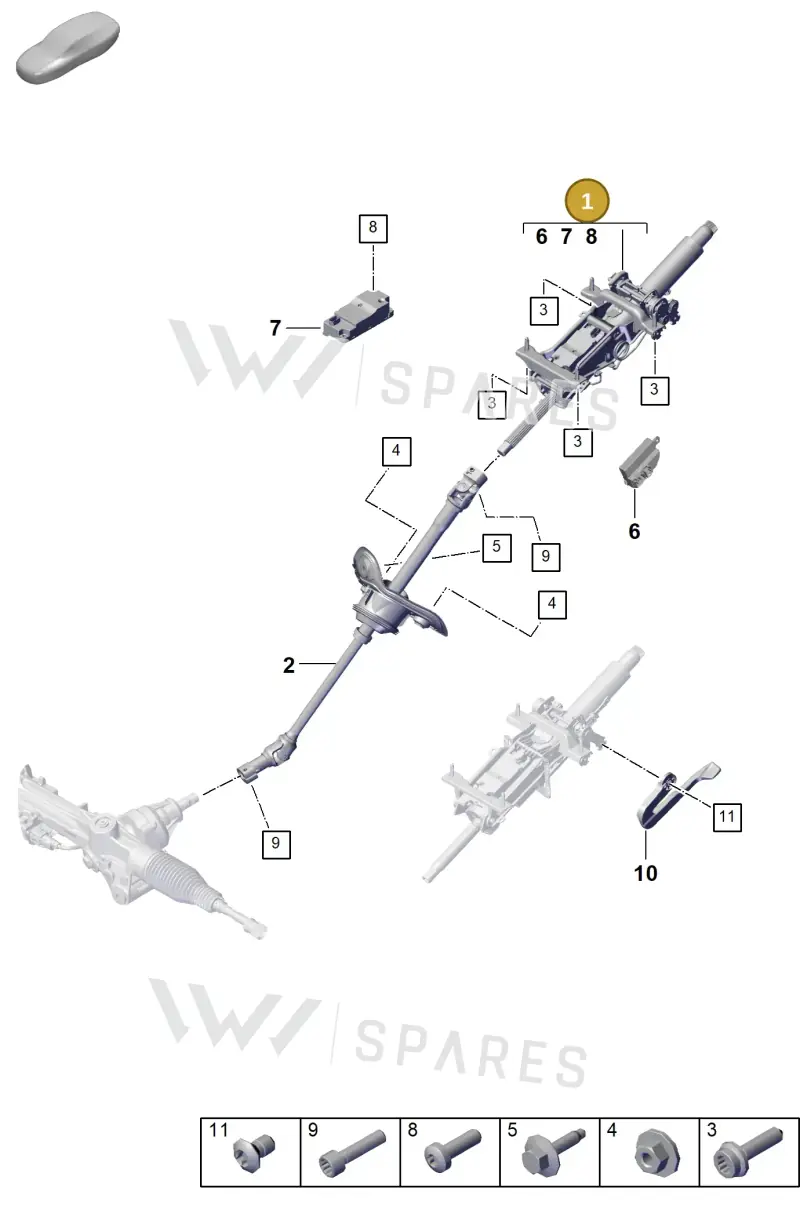 PAB419506F Porsche Steering Column
