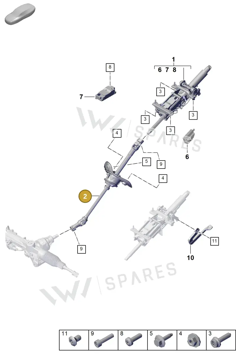 PAB419753 Porsche Intermediate Steering Shaft