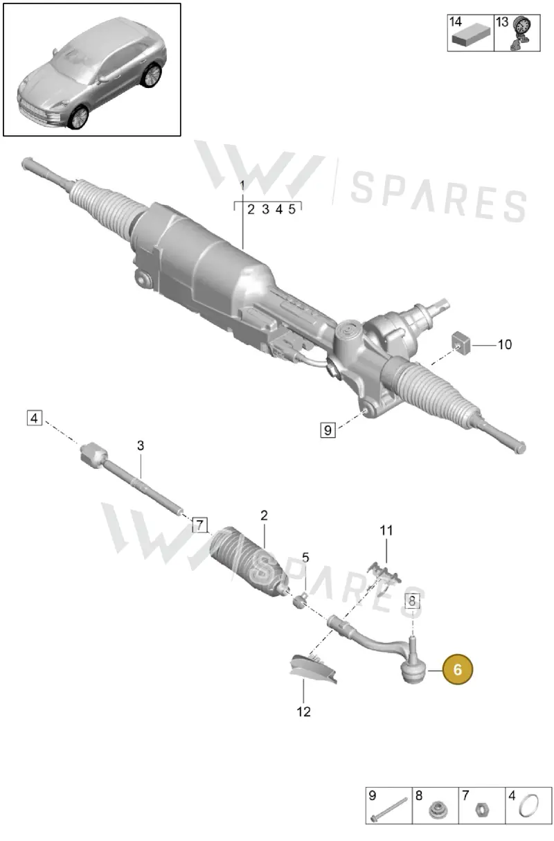 PAB423811 Porsche Tie Rod End