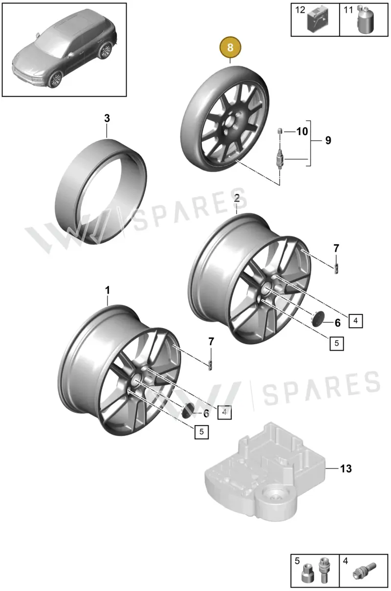 PAB60101001 Porsche Spare Wheel