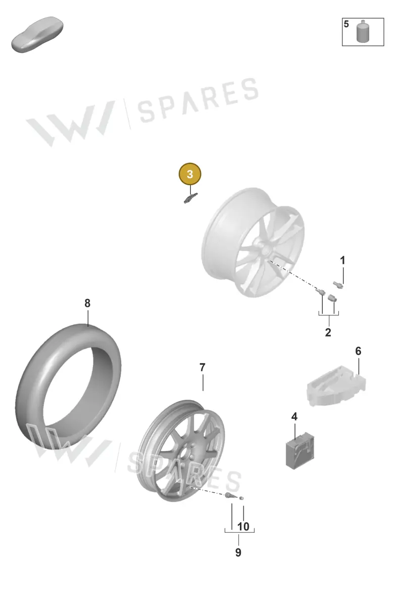 PAB601184 Porsche Balancer Weight (Self-Adhesive)