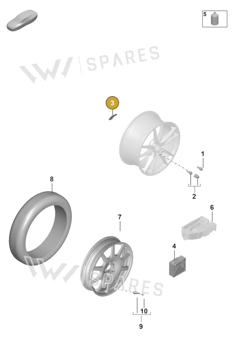 PAB601190A Porsche Balancer Weight (Self-Adhesive)